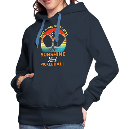 Just A Girl Who Loves Sunshine and Pickleball Premium Hoodie - navy