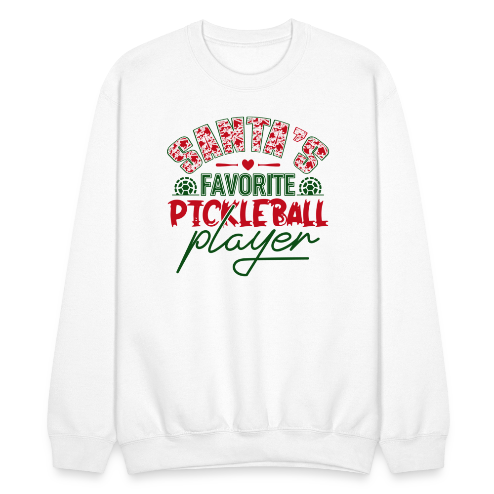 Santa's Favorite Pickleball Player Sweatshirt - white