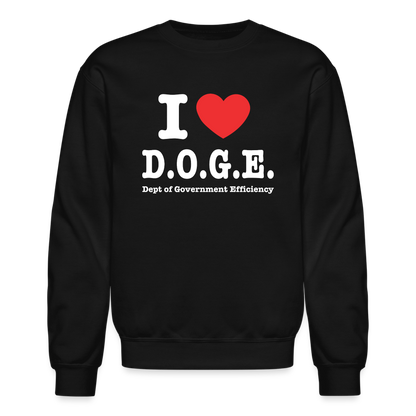 I Love DOGE (Dept of Government Efficiency) Sweatshirt - black