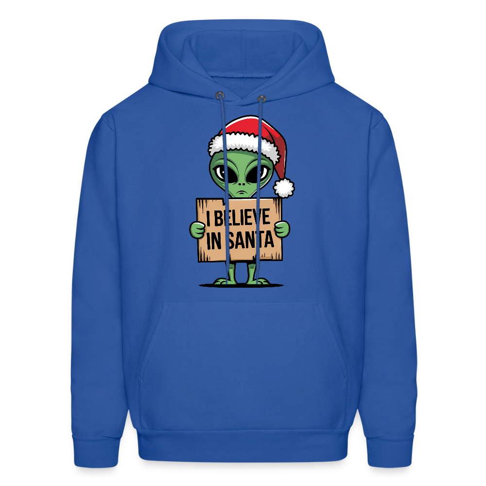 I Believe in Santa Hoodie – Funny Cute Alien Christmas Hoodie Color: royal blue
