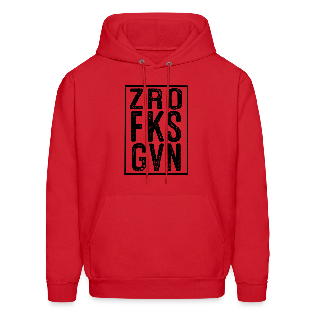 Zero Fucks Given (ZRO FKS GVN) Hoodie - red