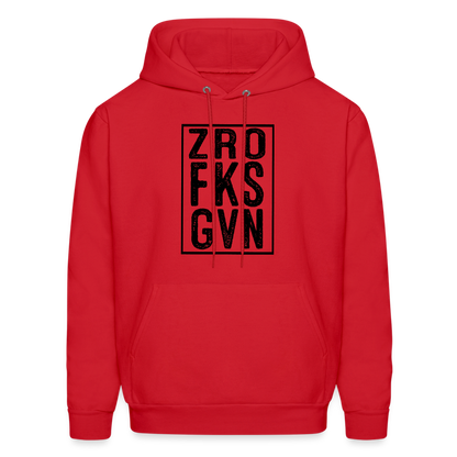 Zero Fucks Given (ZRO FKS GVN) Hoodie - red