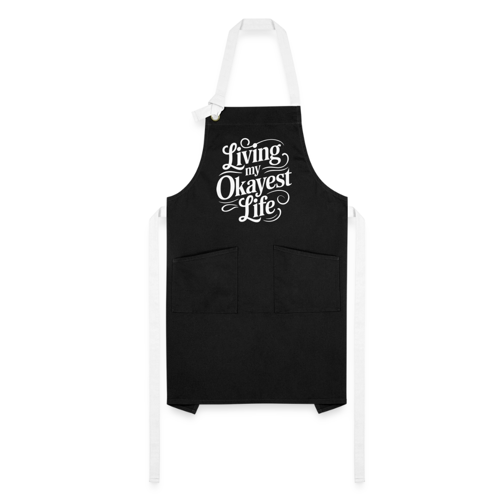 Living My Okayest Life Artisan Apron - black/white