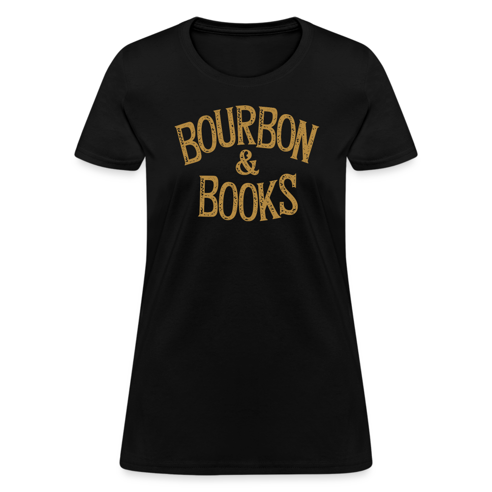 Bourbon & Books Women's Contoured T-Shirt - black