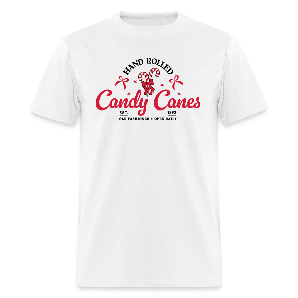 Hand Rolled Candy Canes T-Shirt - white