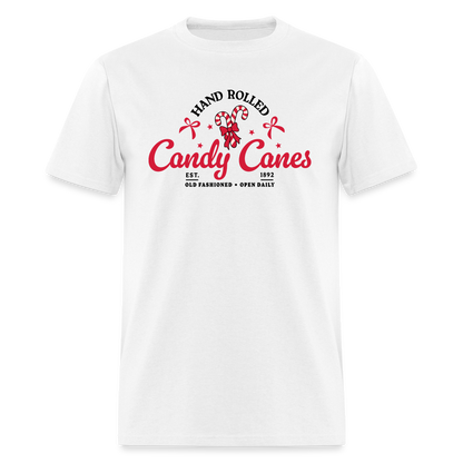 Hand Rolled Candy Canes T-Shirt - white