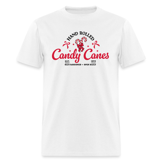 Hand Rolled Candy Canes T-Shirt - white