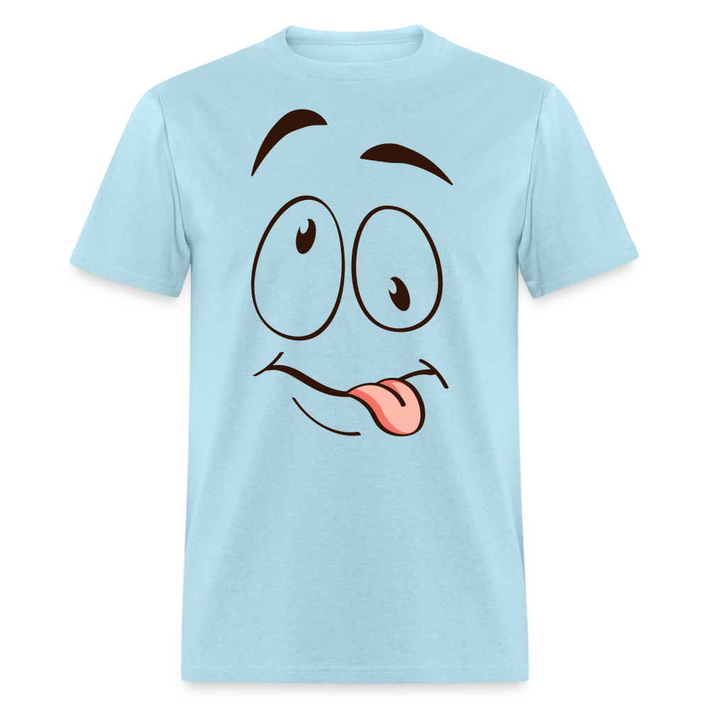 Suggestive Silly Face with Tongue T-Shirt - powder blue