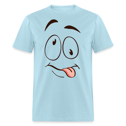 Suggestive Silly Face with Tongue T-Shirt - powder blue