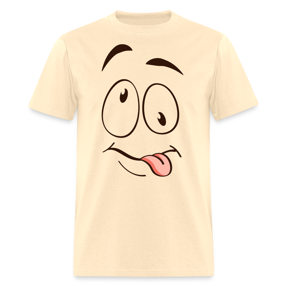 Suggestive Silly Face with Tongue T-Shirt - natural