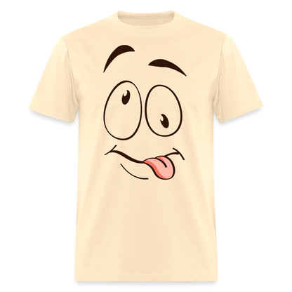 Suggestive Silly Face with Tongue T-Shirt - natural