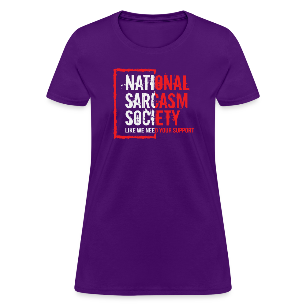 National Sarcasm Society Women's Contoured T-Shirt - purple