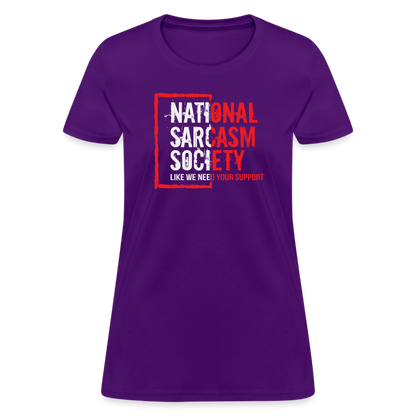 National Sarcasm Society Women's Contoured T-Shirt - purple