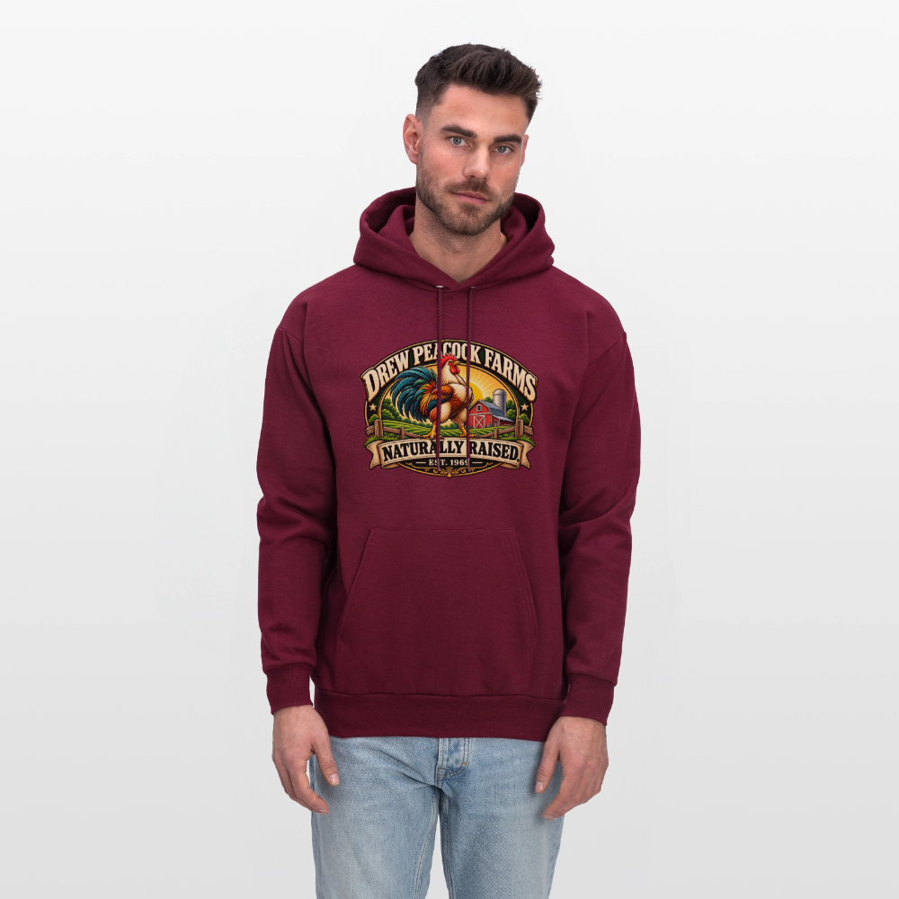 Drew Peacock Farms Hoodie - burgundy