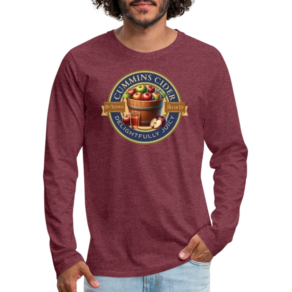 Cummins Cider (Funny Adult Humor) Men's Premium Long Sleeve T-Shirt - heather burgundy