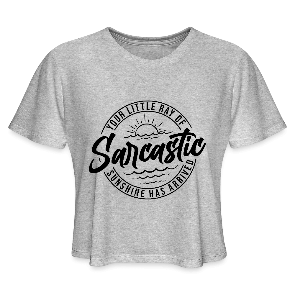 Sarcastic Sunshine Cropped Tee for Women - heather gray