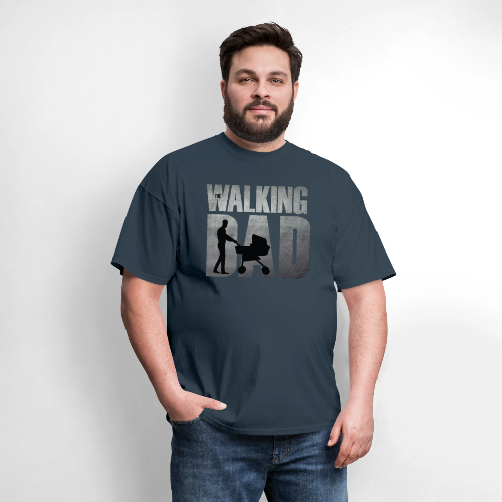The Walking Dad T-Shirt – Funny Parody with Stroller Graphic in Movie-Style Design Color: black