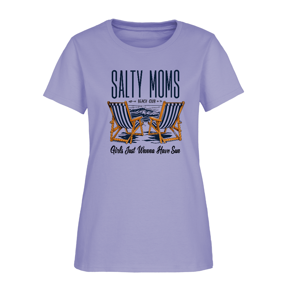 Salty Moms Beach Club T-Shirt – Girls Just Wanna Have Fun - lavender