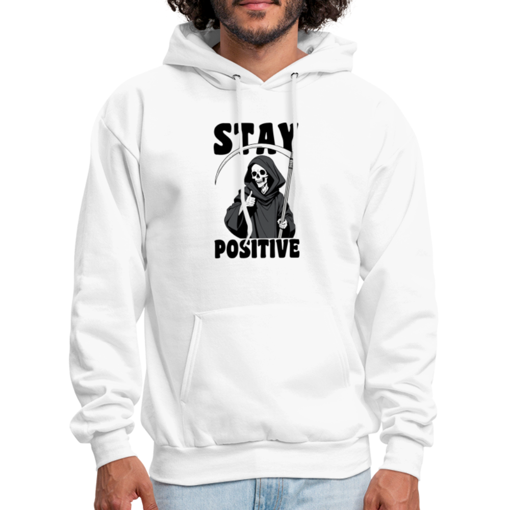 Stay Positive (Grim Reaper) Hoodie - white