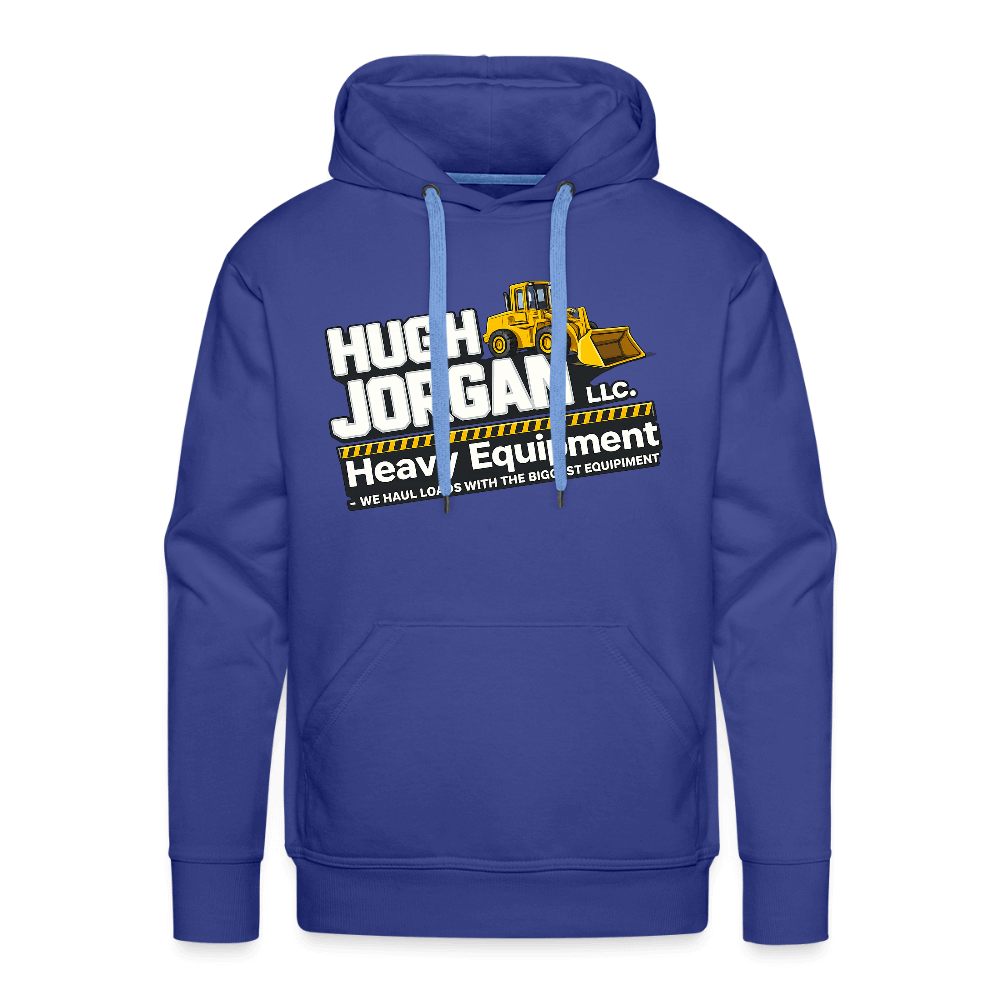 Hugh Jorgan Heavy Equipment Hoodie – Adult Humor Men's Hoodie Color: royal blue