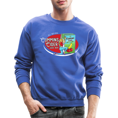 Cummins Cider Juice Box (Adult Sexual Humor) Sweatshirt - royal blue