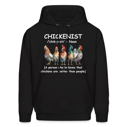 Chickenist Hoodie (Chickens are better than people) - black