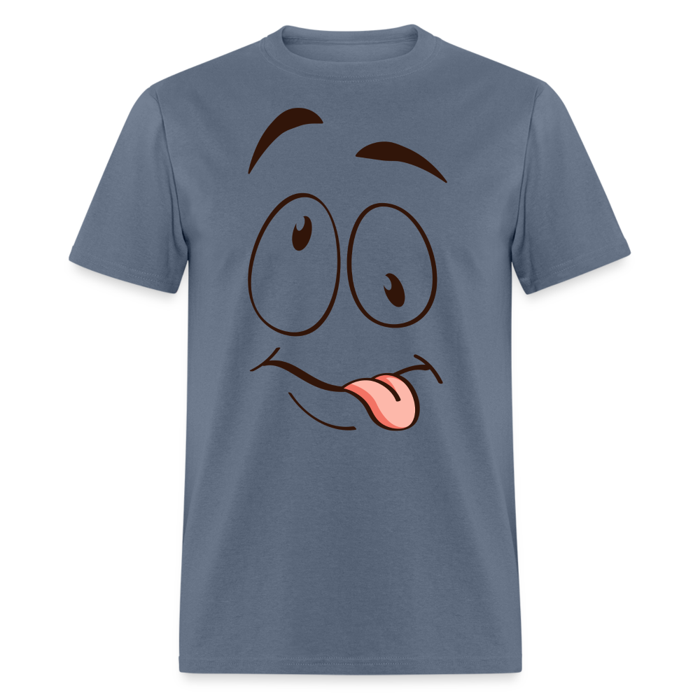 Suggestive Silly Face with Tongue T-Shirt - denim