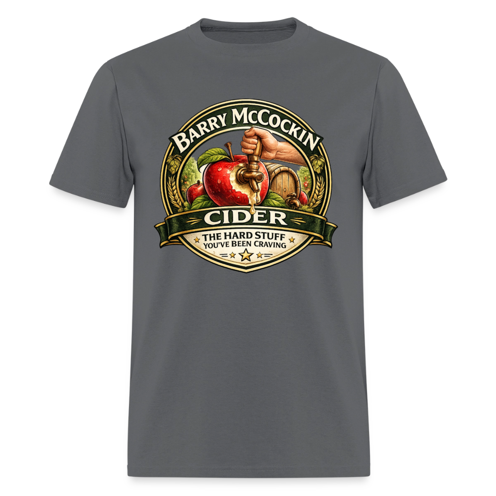 Barry McCockin Cider Funny Graphic T-Shirt Color: Charcoal