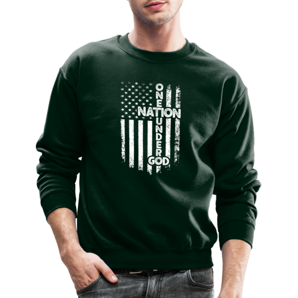 One Nation Under God Sweatshirt - forest green