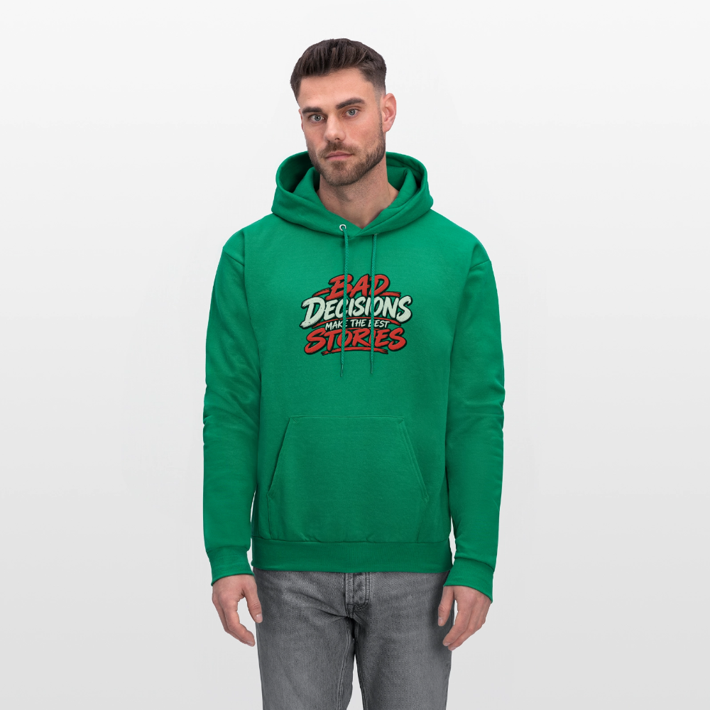 Bad Decisions Make the Best Stories Funny Hoodie Color: Navy
