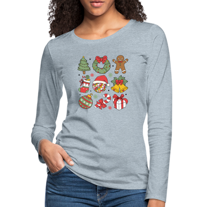 Christmas Holiday Season Women's Premium Long Sleeve T-Shirt - heather ice blue