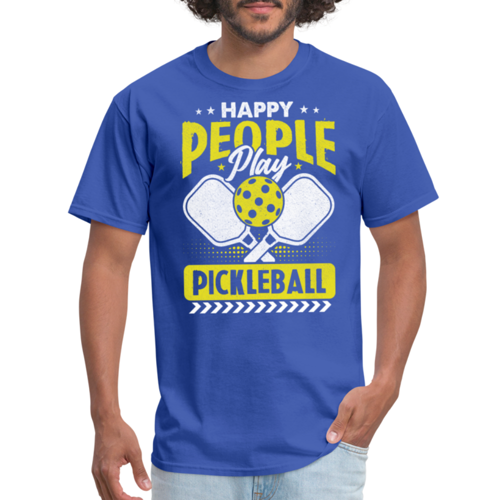 Happy People Play Pickleball T-Shirt - royal blue