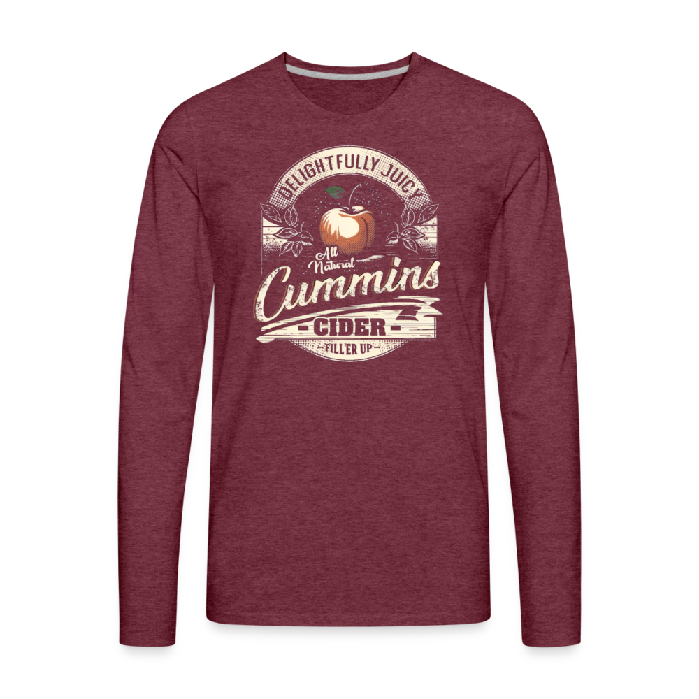 All Natural Cummins Cider (Funny Adult Humor) Men's Premium Long Sleeve T-Shirt - heather burgundy