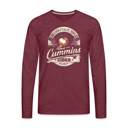 All Natural Cummins Cider (Funny Adult Humor) Men's Premium Long Sleeve T-Shirt - heather burgundy