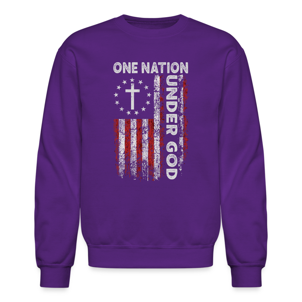 One Nation Under God Sweatshirt - purple