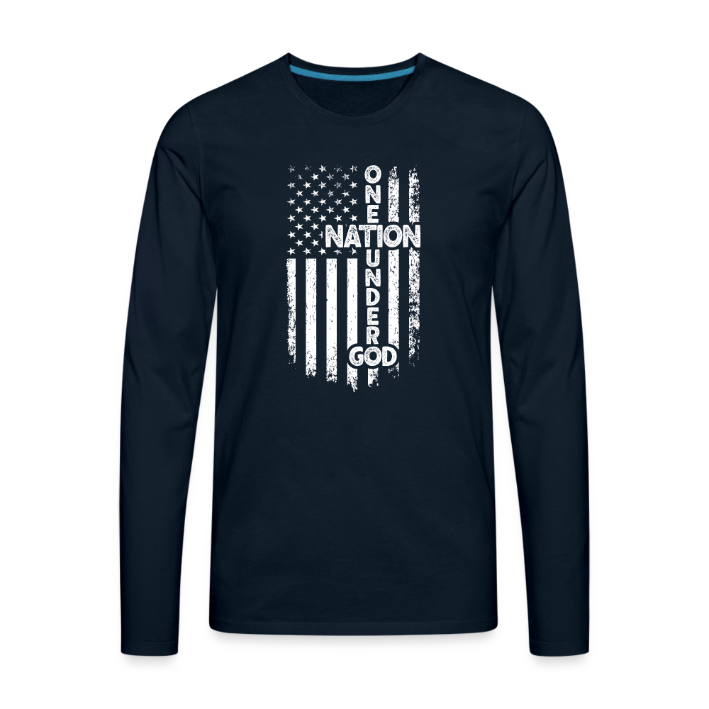 One Nation Under God Men's Premium Long Sleeve T-Shirt - deep navy