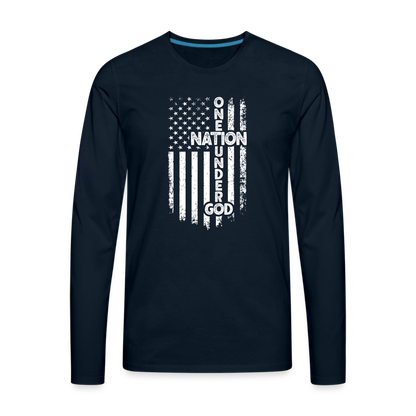 One Nation Under God Men's Premium Long Sleeve T-Shirt - deep navy