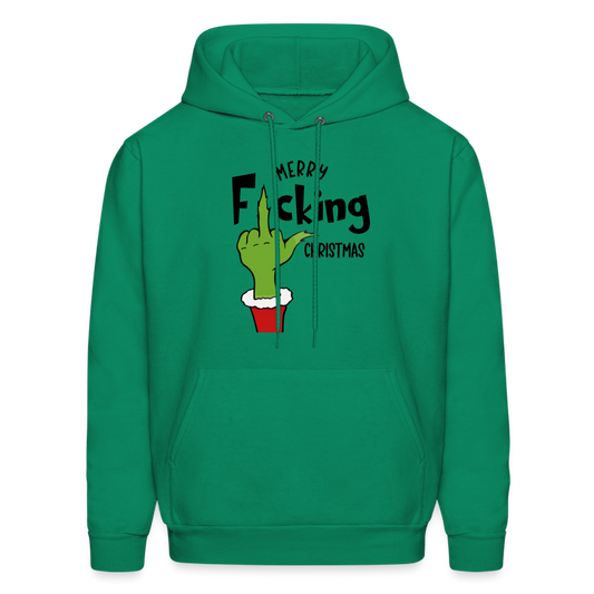 Merry F*cking Christmas Grumpy Middle Finger Hoodie - kelly green