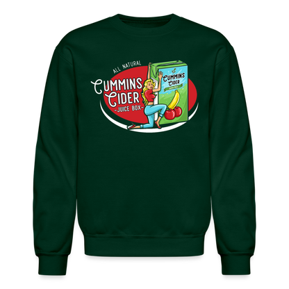 Cummins Cider Juice Box (Adult Sexual Humor) Sweatshirt - forest green