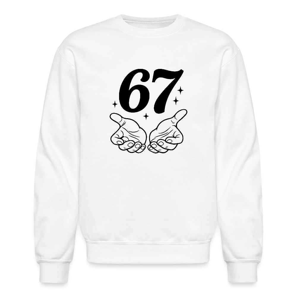 Six Seven 67 Hand Gesture Sweatshirt Color: white