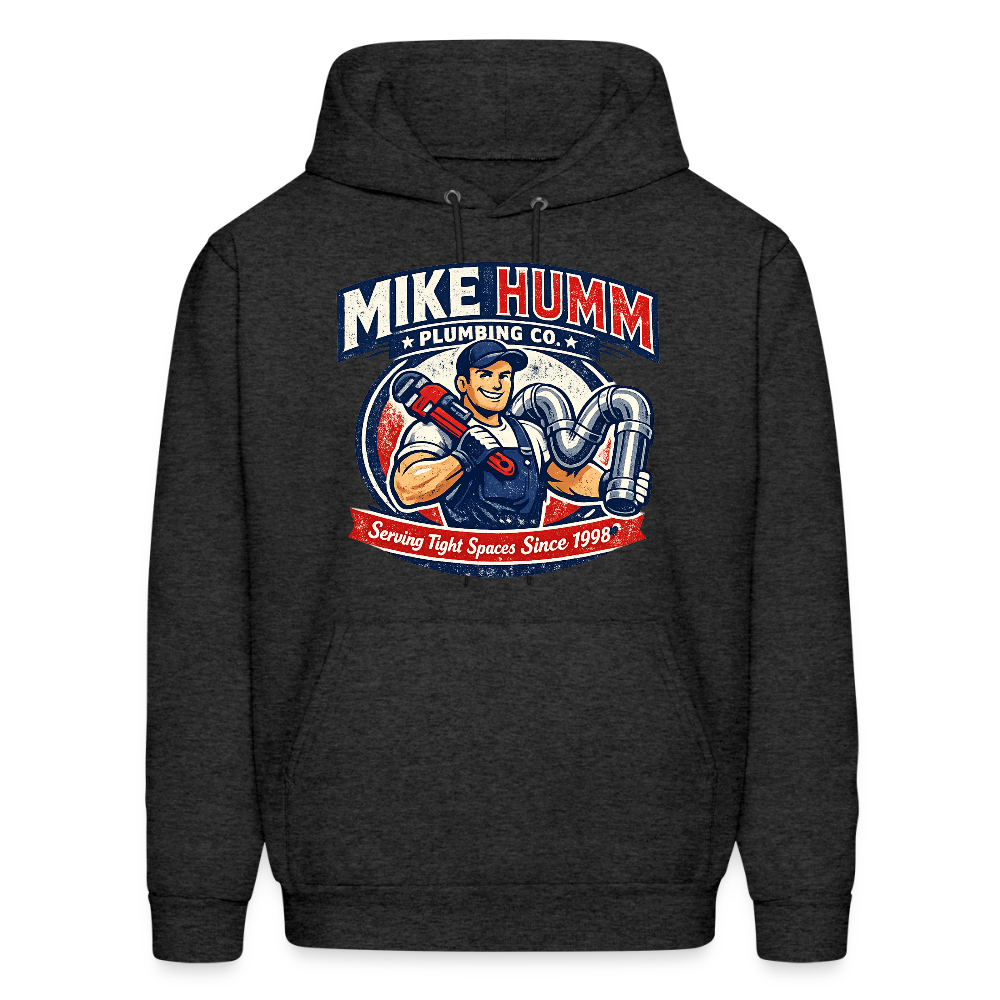 Mike Humm Plumbing Hoodie (Adult Humor) - charcoal grey
