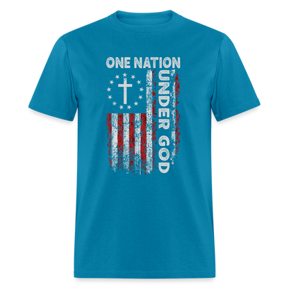 One Nation Under God T-Shirt - turquoise