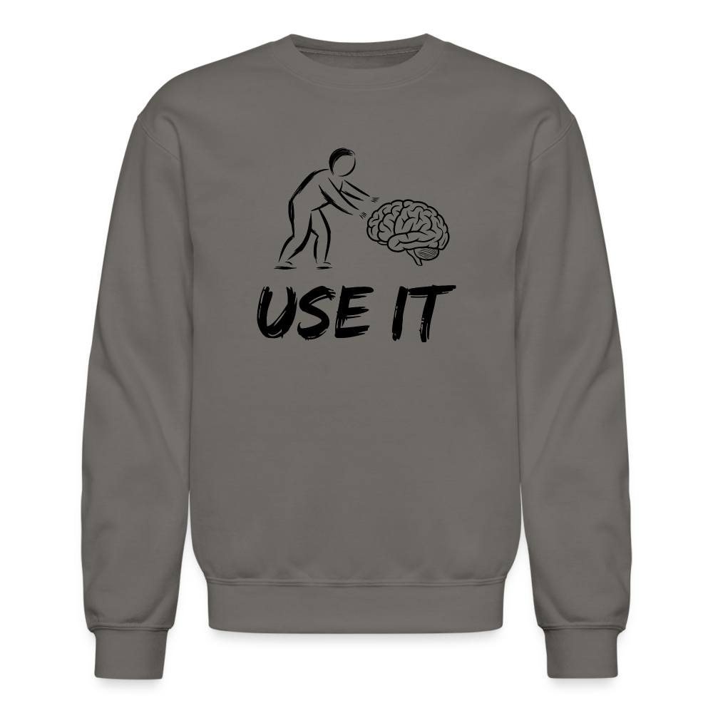 Funny, You Have A Brain Use It Sweatshirt - asphalt gray