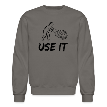 Funny, You Have A Brain Use It Sweatshirt - asphalt gray