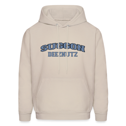 Suggon Deeznutz Hoodie (in Blue Ball Colors - Funny Sexual Humor) - Sand