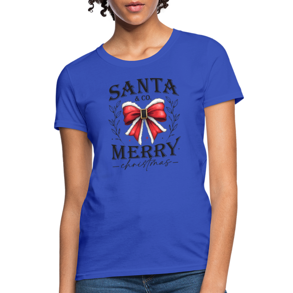 Merry Christmas Santa & Co Women's Contoured T-Shirt - royal blue