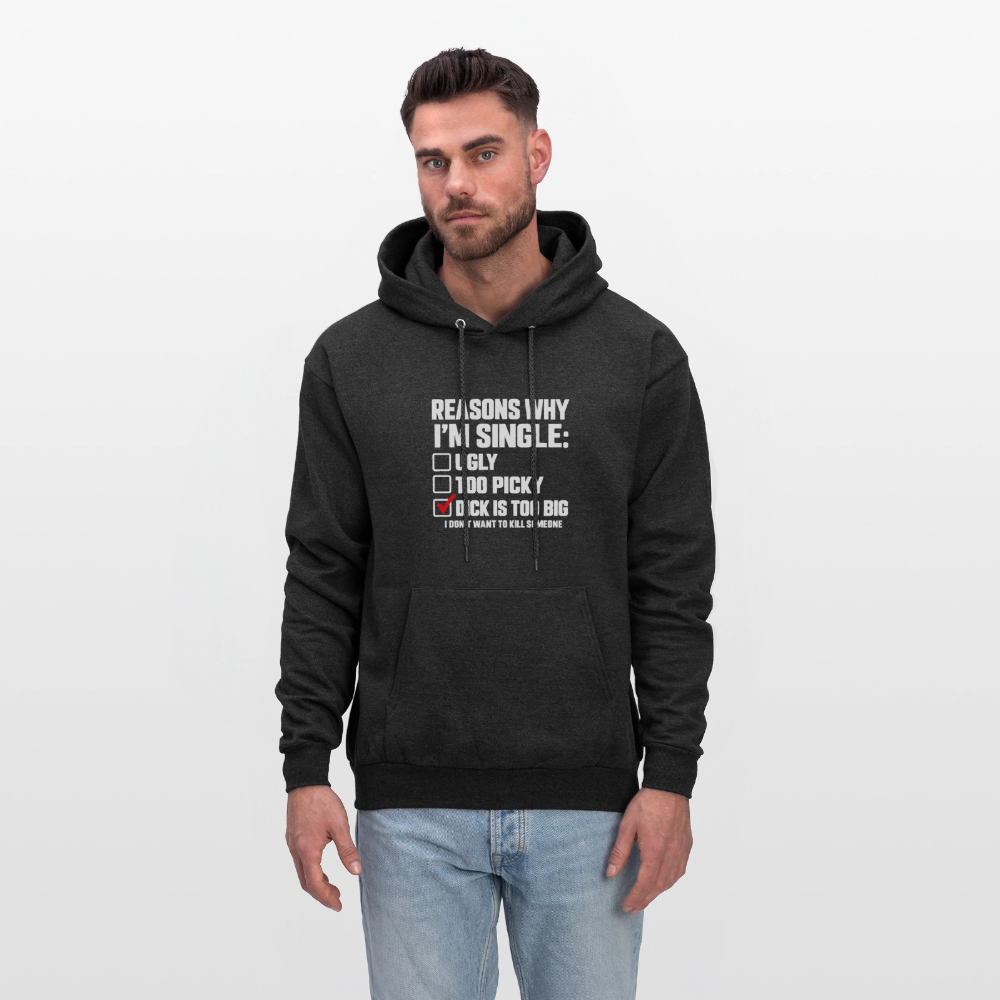 Reasons Why I'm Single Funny Adult Humor Hoodie – Dirty Joke Graphic Hoodie Color: Denim Blue