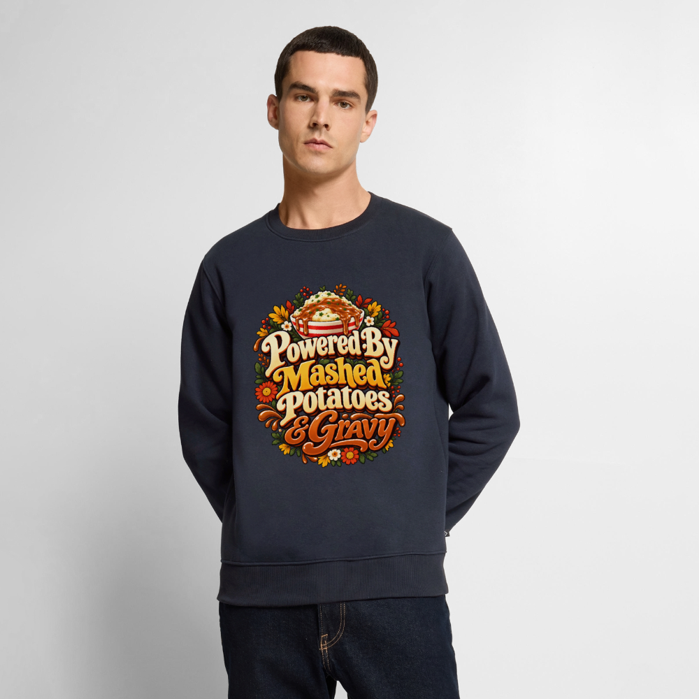 Powered by Mashed Potatoes & Gravy – Fall Floral Men’s Premium Sweatshirt - navy