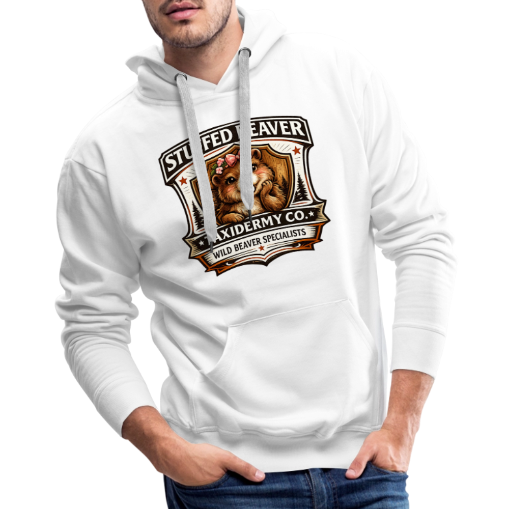Stuffed Beaver Taxidermy Funny Adult Hoodie Color: White