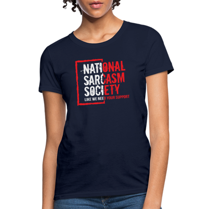 National Sarcasm Society Women's Contoured T-Shirt - navy